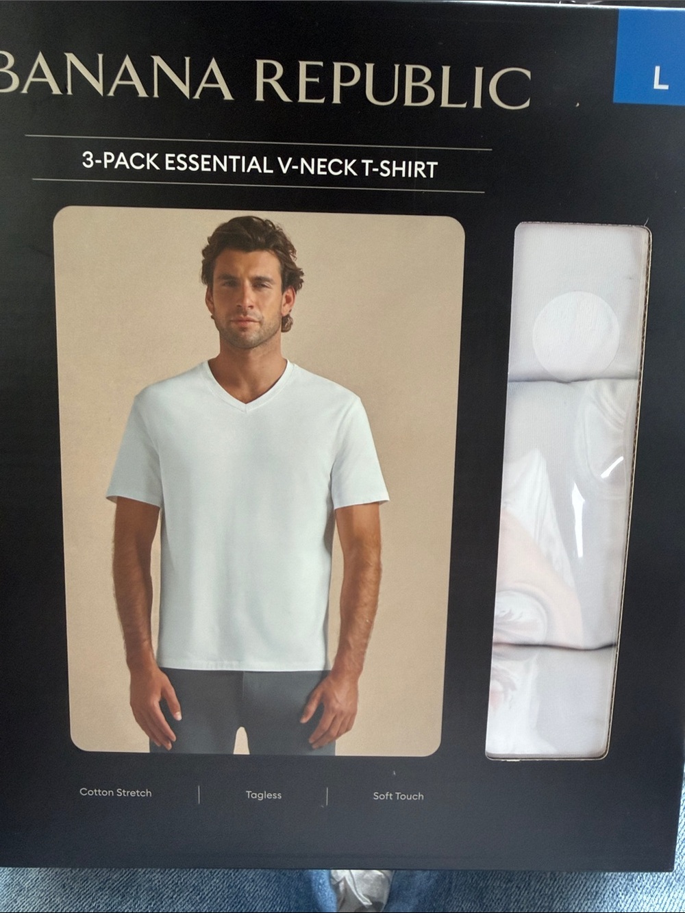 Banana Republic Men’s White V-Neck 3-Pack Essentials